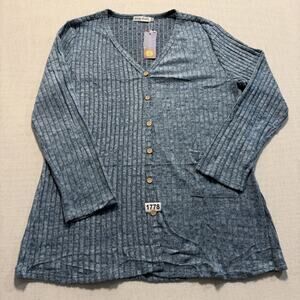 MYCOLORBLUE Long Sleeve T-Shirt Sweater Women Size 2XL Blue Brand‎ New